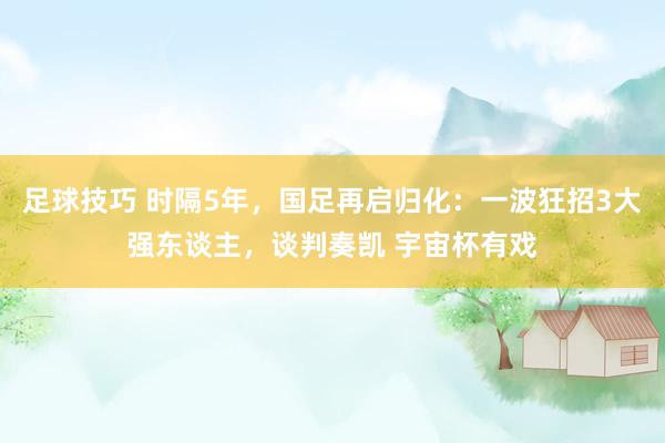 足球技巧 时隔5年，国足再启归化：一波狂招3大强东谈主，谈判奏凯 宇宙杯有戏