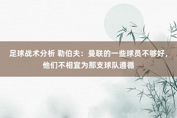 足球战术分析 勒伯夫：曼联的一些球员不够好，他们不相宜为那支球队遵循