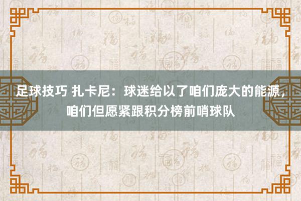 足球技巧 扎卡尼：球迷给以了咱们庞大的能源，咱们但愿紧跟积分榜前哨球队