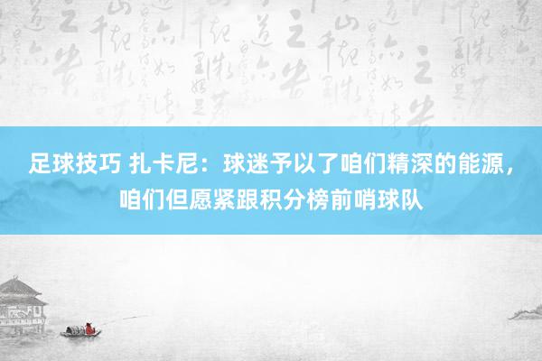 足球技巧 扎卡尼：球迷予以了咱们精深的能源，咱们但愿紧跟积分榜前哨球队