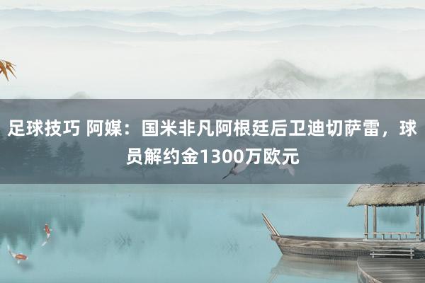 足球技巧 阿媒：国米非凡阿根廷后卫迪切萨雷，球员解约金1300万欧元